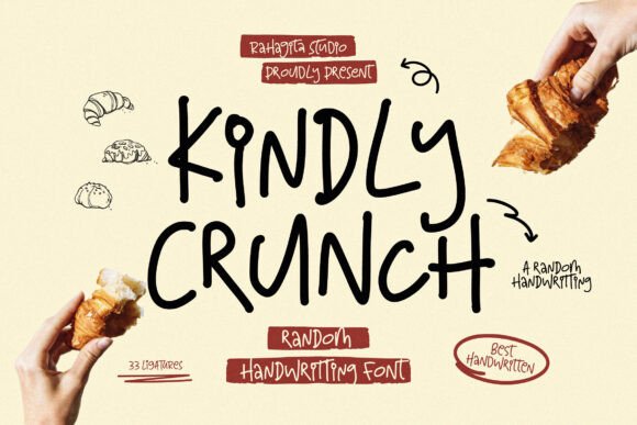 Kindly Crunch: A Handwritten Display Font for Small Business Branding